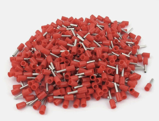 100Pcs CE015008 16AWG Insulated Ferrule Pin Cord End Terminal Crimp Connector